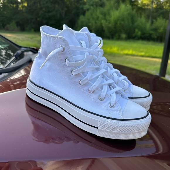 Converse Chuck Taylor All Star High-Top Platform - Optical White Men's and Women - Picture 6 of 9